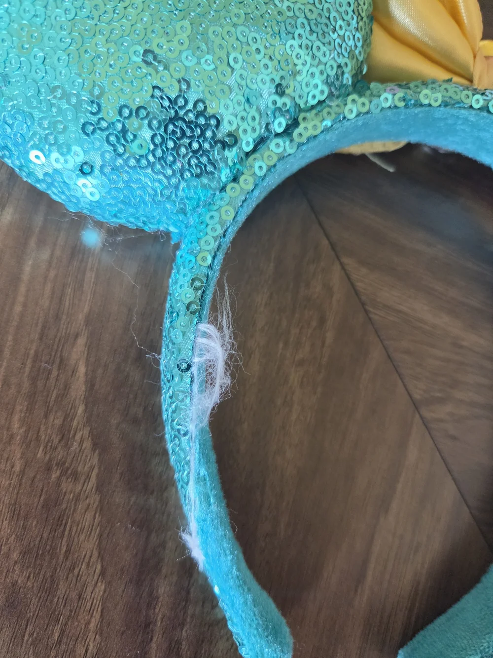 Disney~  JASMINE ~ Aladdin Magic Carpet Bow~ SEQUINED MINNIE EARS ~Headband